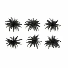 19in. Artificial Halloween Black Boston Fern - Set of 6