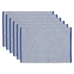 DII&reg; Eco-Friendly Fine Ribbed Placemats, 6ct. French Blue