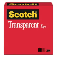 3M Scotch&reg; Transparent Cellophane Tape, 1" x 72yd.