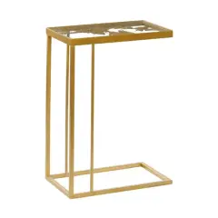 25" Gold Metal Contemporary Accent Table