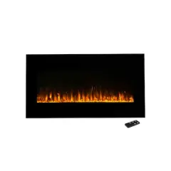 Hastings Home 36" Black LED Electric Fireplace
