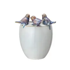 Hello Honey&reg; 7.5" Multicolor 3D Birds Stoneware Planter Vase