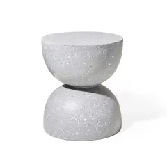 Glitzhome&reg; 18" Multi-Functional Terrazzo Garden Stool Gray
