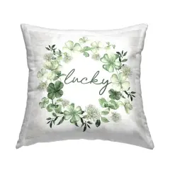 Stupell Industries Lucky Irish Wreath Decorative Printed Throw Pillow