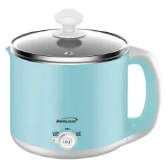Brentwood Blue 1.6qt. 600 Watt Stainless Steel Electric Hot Pot Cooker & Food Steamer