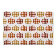 Plaid Pumpkins Floor Mat