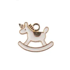 John Bead Sweet & Petite Rocking Horse Charms, 10ct. White