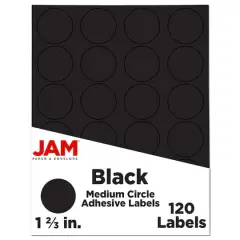 JAM Paper Circle Label Stickers Black