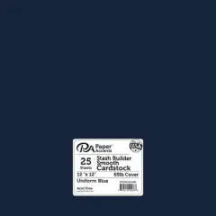 PA Paper&trade; Accents Stash Builder 12" x 12" 65lb. Smooth Cardstock, 25 Sheets Uniform Blue
