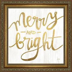 Timeless Frames&reg; Gold Merry & Bright Framed Wall D&eacute;cor