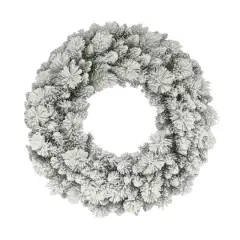 32" Flocked Spruce Wreath