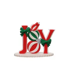 7.25" Joy with Ornament & Bow Clay Tabletop D&eacute;cor by Ashland&reg;