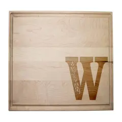 17" Floral Monogram Maple Cutting Board Floral Monogram W
