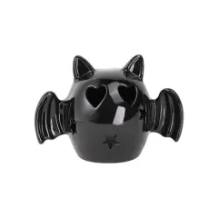 6.5" Black Bat with Heart Eyes LED Ceramic Tabletop D&eacute;cor by Ashland&reg;