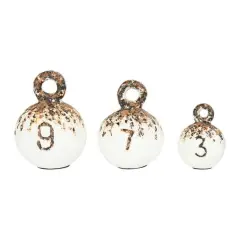 Hello Honey&reg; Heavily Distressed Round Weights with Handles Set