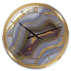 Designart Golden Core Agate Large Wall Clock