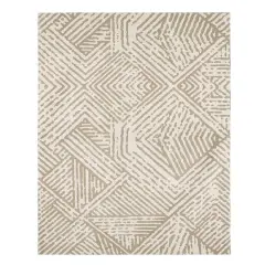Glitzhome&reg; 8ft. x 10ft. Ivory & Tan Geometric Area Rug