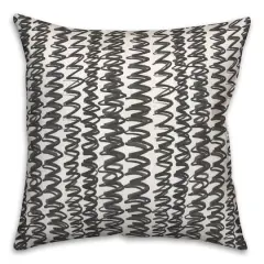 18" Squiggles Throw Pillow Black