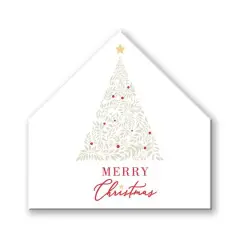 Leafy Christmas Tree House Shaped Canvas Wall Art