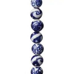 Sapphire Mix Ceramic Round Beads, 8mm by Bead Landing&trade;
