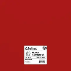 PA Paper&trade; Accents 12" x 12" 74lb. Cardstock, 25 Sheets Devil Red