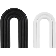 Black & White Geometric Layered Arch Sculpture Set