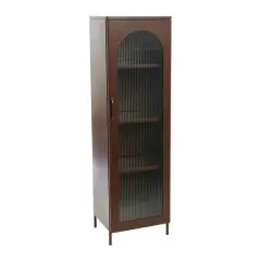Hello Honey&reg; Metal Cabinet with Glass Door Brown