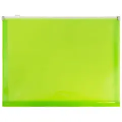 JAM Paper 9.75" x 13" Zip Closure Letter Booklet Plastic Envelopes, 12ct. Lime Green
