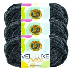 3 Pack Lion Brand&reg; Vel-Luxe Jumbo Yarn Asphalt