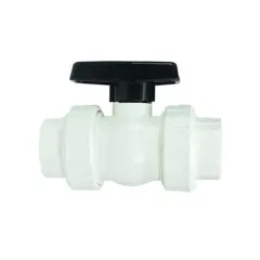 Swim Central 7" HydroTools White & Black Swimming Pool ABS Female Socket Ball Valve
