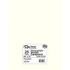 PA Paper&trade; Accents 8.5" x 11" Heavyweight Smooth Cardstock, 25 Sheets Porcelain