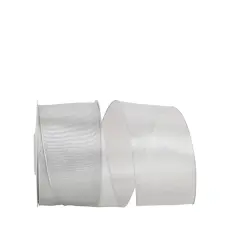 JAM Paper 2.5" x 25yd. Classic Wired Edge Mesh Ribbon Silver