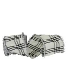 JAM Paper 4" x 10yd. Wired Frizzette Edge Duponi Burbank Plaid Ribbon