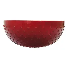 Hello Honey&reg; 4.5qt. Red Glass Hobnail Serving Bowl