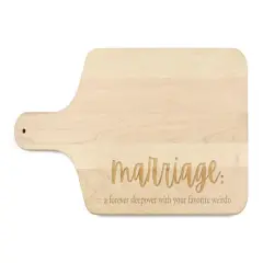 Marriage Definition 17" x 8" Maple Paddle Cutting Board