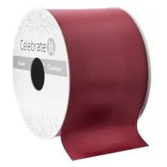 2.5" x 10yd. Satin Wired Ribbon by Celebrate It&reg; Classic Dark Red