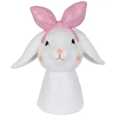 7.5" White & Pink Easter Bunny Bust with Hair Bow