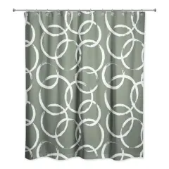 Circles Shower Curtain Sage