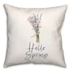 Bundle Hello Spring Flowers 18" x 18" Throw Pillow