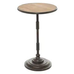 25" Gray Industrial Wood Accent Table