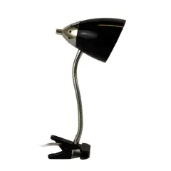 LimeLights 17.5" Flossy Flexible Gooseneck Clip Light Desk Lamp Black