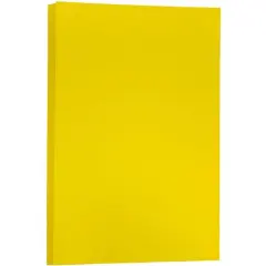 JAM Paper Bright 11" x 17" Tabloid Cardstock, 50 Sheets Yellow
