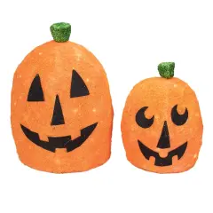 Lighted Sisal Jack -O'-Lanterns Outdoor Halloween Decoration Set