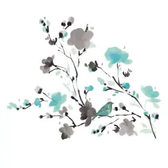 RoomMates Blossom Watercolor Bird Branch Peel & Stick Wall Decals