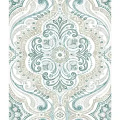RoomMates Bohemian Damask Peel & Stick Wallpaper Yellow and Teal