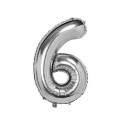 Wizardi 32" Silver Number Foil Balloon 6