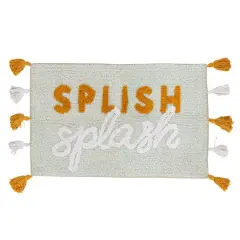 Hello Honey&reg; Splish Splash Embroidered Cotton Blend Bath Mat with Tassels