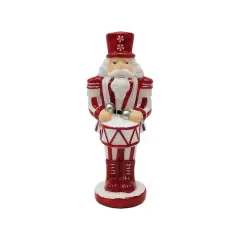 9.5" Red & White Peppermint & Drum Glass Nutcracker by Ashland&reg;
