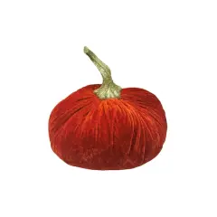 Flora Bunda&reg; 8" Velvet Decorative Pumpkin Orange