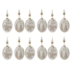 Hope & Joy Glittered Glass with Wood Beads Ornament Set